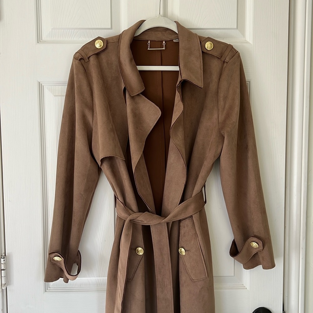 Camel Brown Tahari Trench Coat
